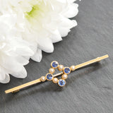 Sapphire & Pearl Stock Pin