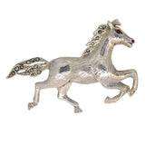 silver horse brooch