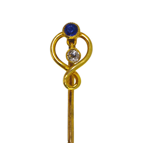 Sapphire & Diamond Stick Pin