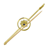 Sapphire & Pearl Stock Pin
