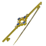 Sapphire & Pearl Stock Pin