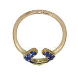 Sapphire & Diamond Horse Shoe Ring