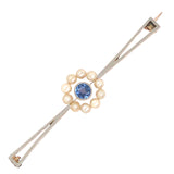 Sapphire & Pearl Stock Pin