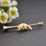 Fox on Hunting Horn Stock Pin