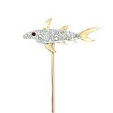 Diamond Fish Tie Pin