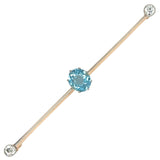 Aquamarine & Diamond Stock Pin