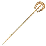 Pearl & Diamond Horse Shoe Tie Pin