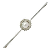 Marcasite & Pearl Stock Pin