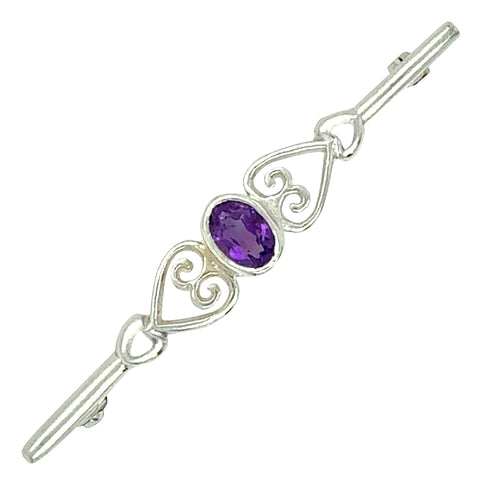 Silver and Amethyst Stock Pin