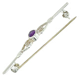 Silver and Amethyst Stock Pin