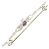 Silver and Amethyst Stock Pin