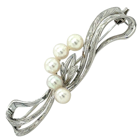 Silver and Pearl Stock Pin