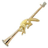 Fox on Hunting Horn Stock Pin