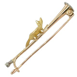 Fox on Hunting Horn Stock Pin