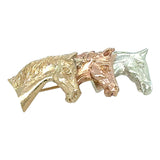 Triple Horse Head Brooch