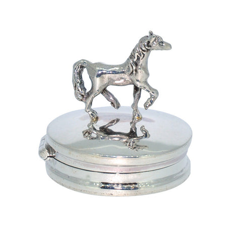 Silver Horse Pill Box