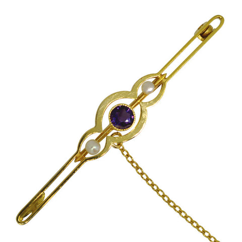Vintage Amethyst & Pearl Stock Pin