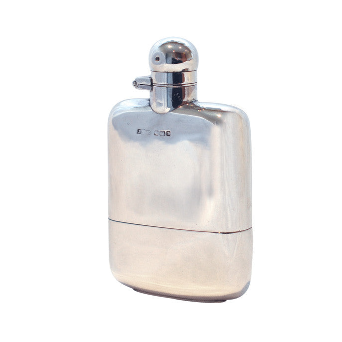 vintage silver hip flask