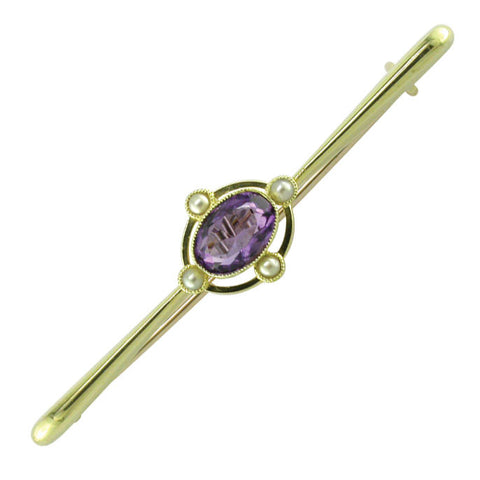 Amethyst & Pearl Stock Pin