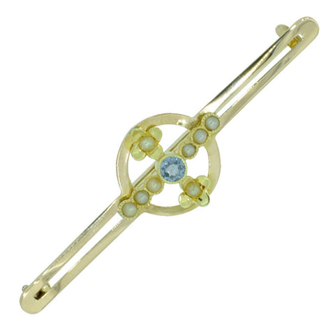 Sapphire & Pearl Stock Pin