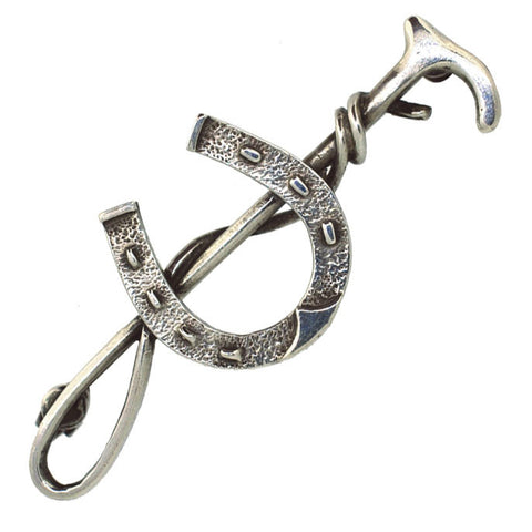 Silver Horse Shoe Stock Pin