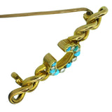 Turquoise & Seed Pearl Stock Pin