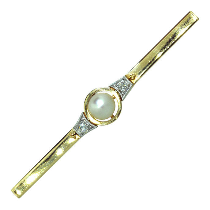 vintage pearl diamond stock pin