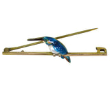 Enamel & Pearl Kingfisher Tie Pin