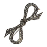 Marcasite Bow Stock Pin