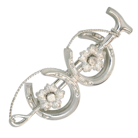Silver Horse Shoes Stock Pin