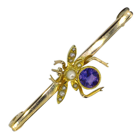 Amethyst 'Bug' Stock Pin