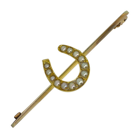 Pearl Horseshoe Stock Pin