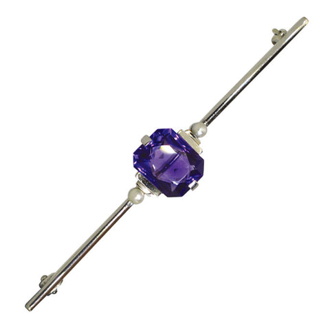 Amethyst & Pearl Stock Pin