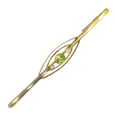 Peridot & Pearl Stock Pin