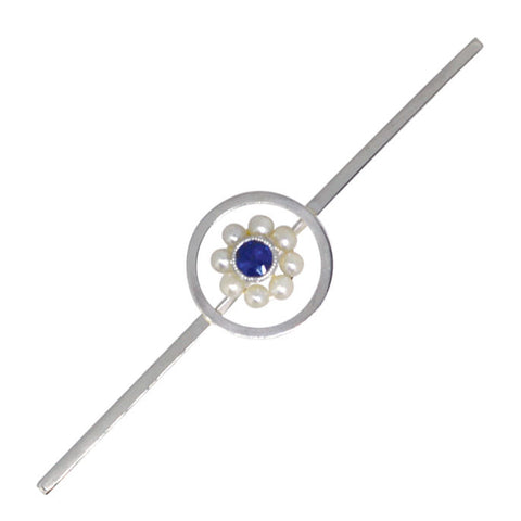 Sapphire & Pearl Stock Pin