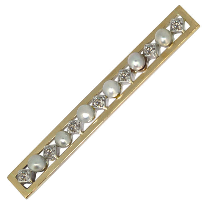 Pearl & Diamond Stock Pin