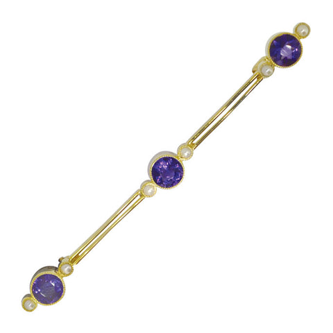 Amethyst & Pearl Stock Pin