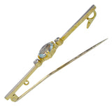 Aquamarine and Diamond Stock Pin