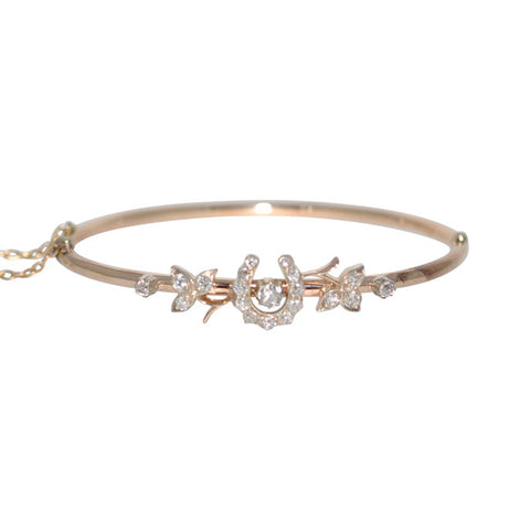 Victorian Cut Diamond Horse Shoe Bangle