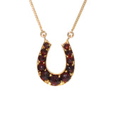 Garnet Horse Shoe Necklace