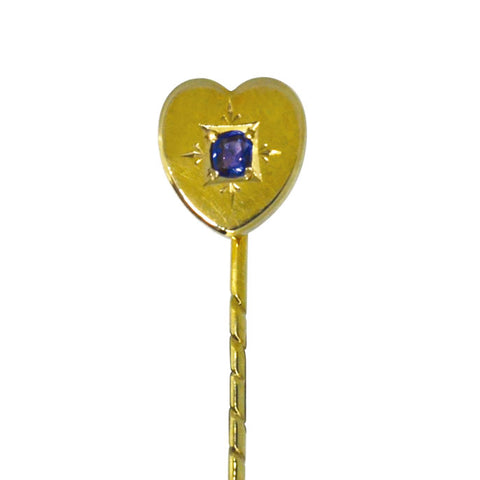 Sapphire Heart Stick Pin