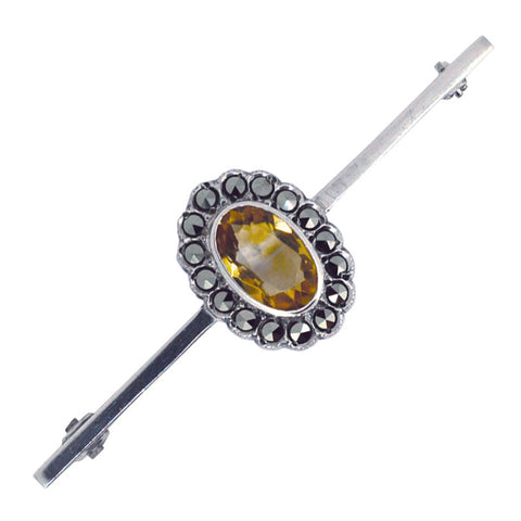 Citrine & Marcasite Stock Pin