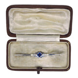 Art Deco Sapphire & Pearl Stock Pin