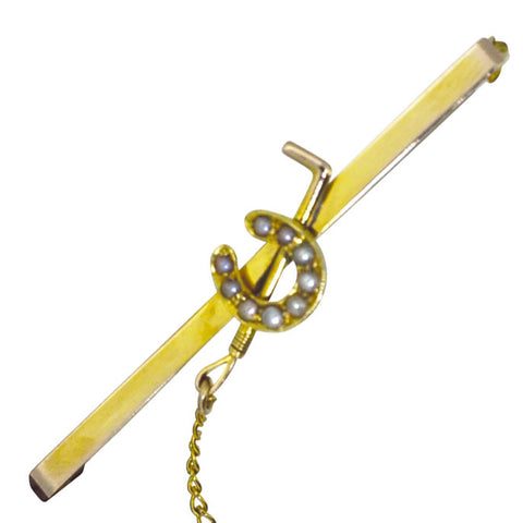 Pearl Horse Shoe Stock Pin