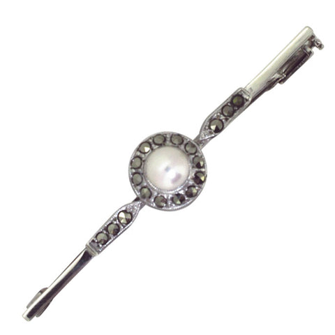 Marcasite & Pearl Stock Pin