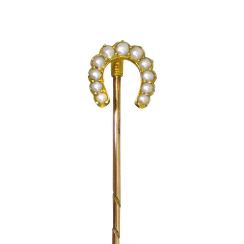 Pearl Horse Shoe Tie Pin