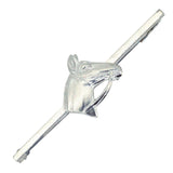 silver horse head stock pin