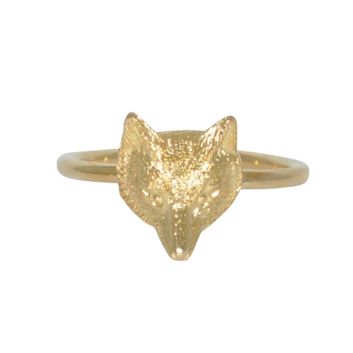 Second Life Marketplace - Fennec Fox Head Ring - Yellow Gold Jewelry