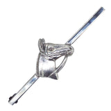 silver horse head stock pin