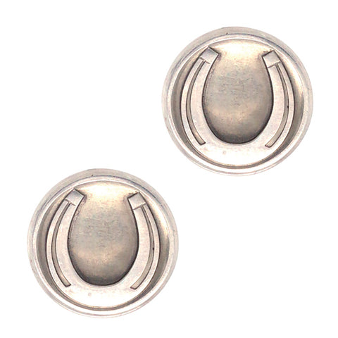 Silver Horse Shoe Cuff Links